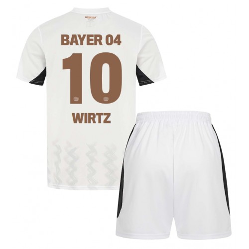 Fotbalové Dres Bayer Leverkusen Florian Wirtz #10 Dětské Venkovní 2024-25 Krátký Rukáv (+ trenýrky)